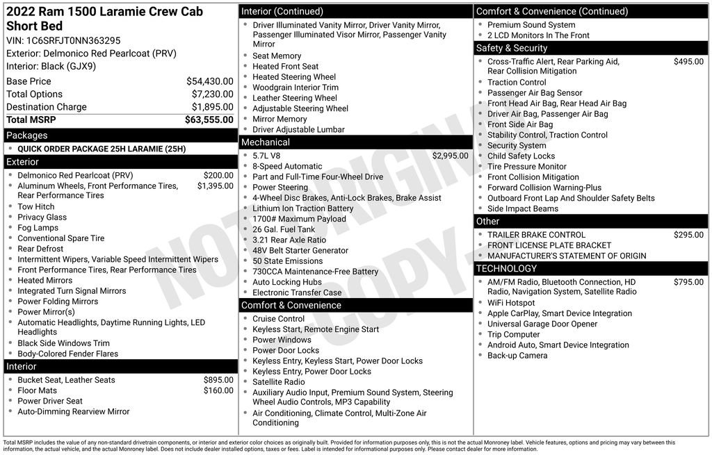 ram ram 1500 pickup 2022 1C6SRFJT0NN363295 image ram ram 1500 pickup 2022 1C6SRFJT0NN363295 image